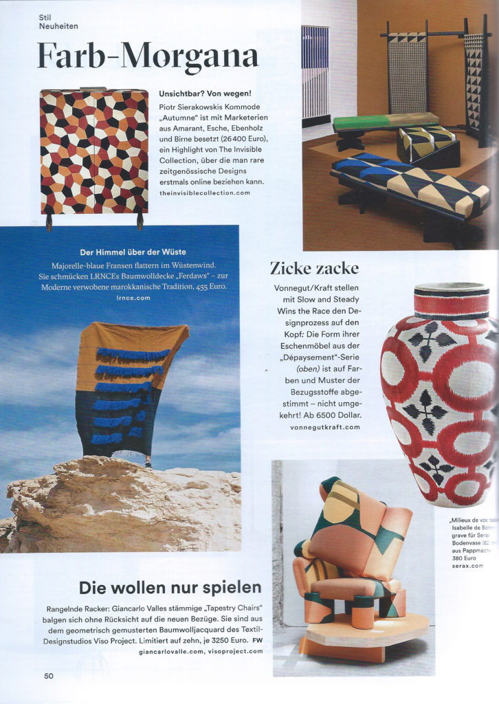 Architectural Digest Deutschland inside September 2018 Vonnegut / Kraft